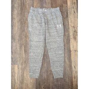 Under Armour Mens Grey Heather Rival Fleece Joggers Sweatpants XL Tapered Leg